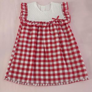 vestido vichy rojo y blanco